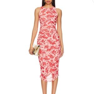Bardot Felicia Midi Dress in Red Floral